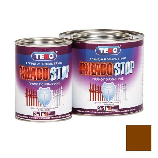 Эмаль-грунт Текс РжавоStop коричневая 10 кг