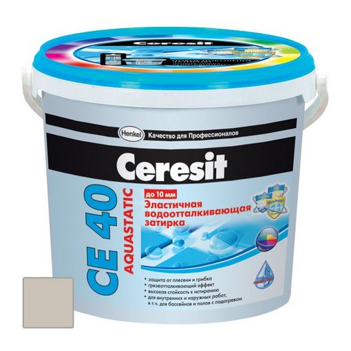 Затирка цементная Ceresit CE 40 Aquastatic серая 2 кг
